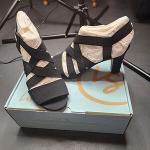 Women's LifeStride Black Strappy Heels Size 7W
